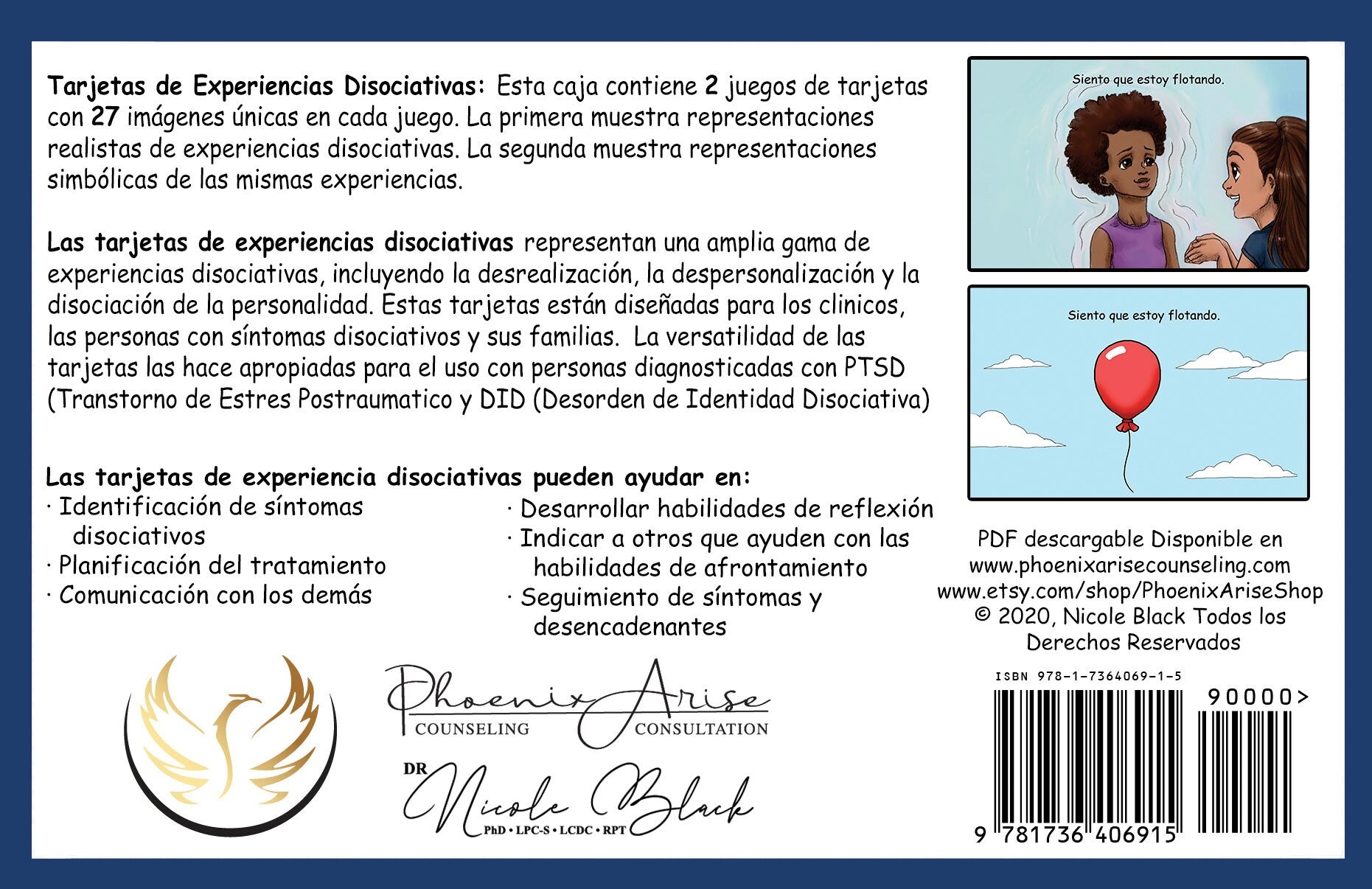 SPANISH Dissociative Experiences Cards-For Counselors, Clients, EMDR, Trauma Work, DID/Dissociation Counseling/Tarjetas Disociativas